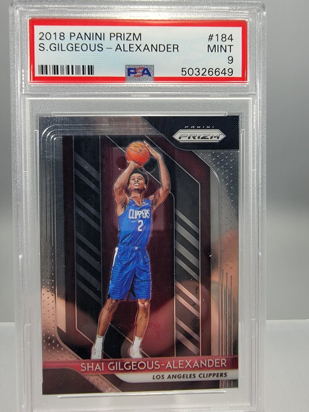 Panini 2018-19 Prizm Shai Gilgeous-Alexander #184 Rookie Base PSA 9